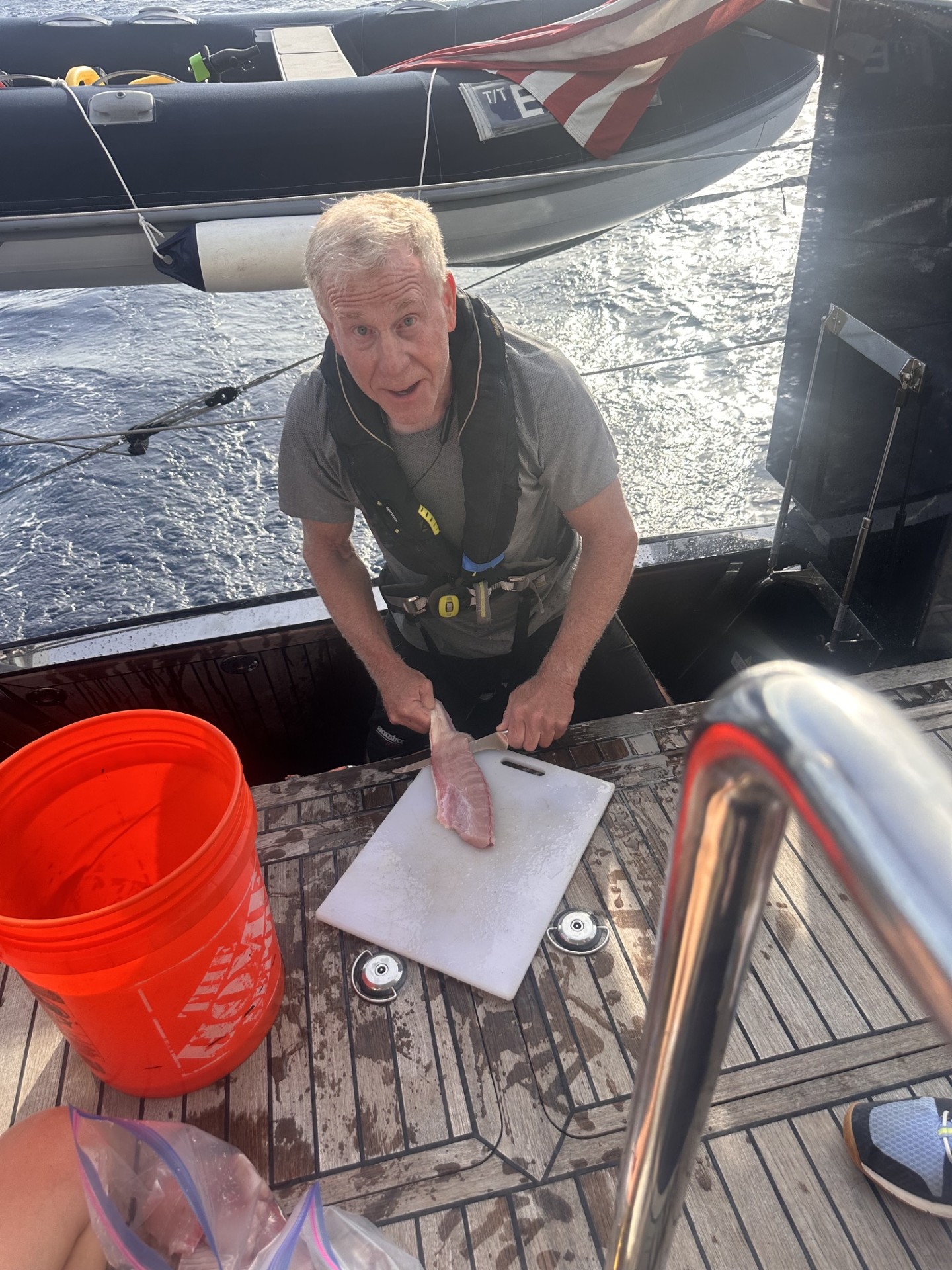 Fish for dinner during the passage to the Azores